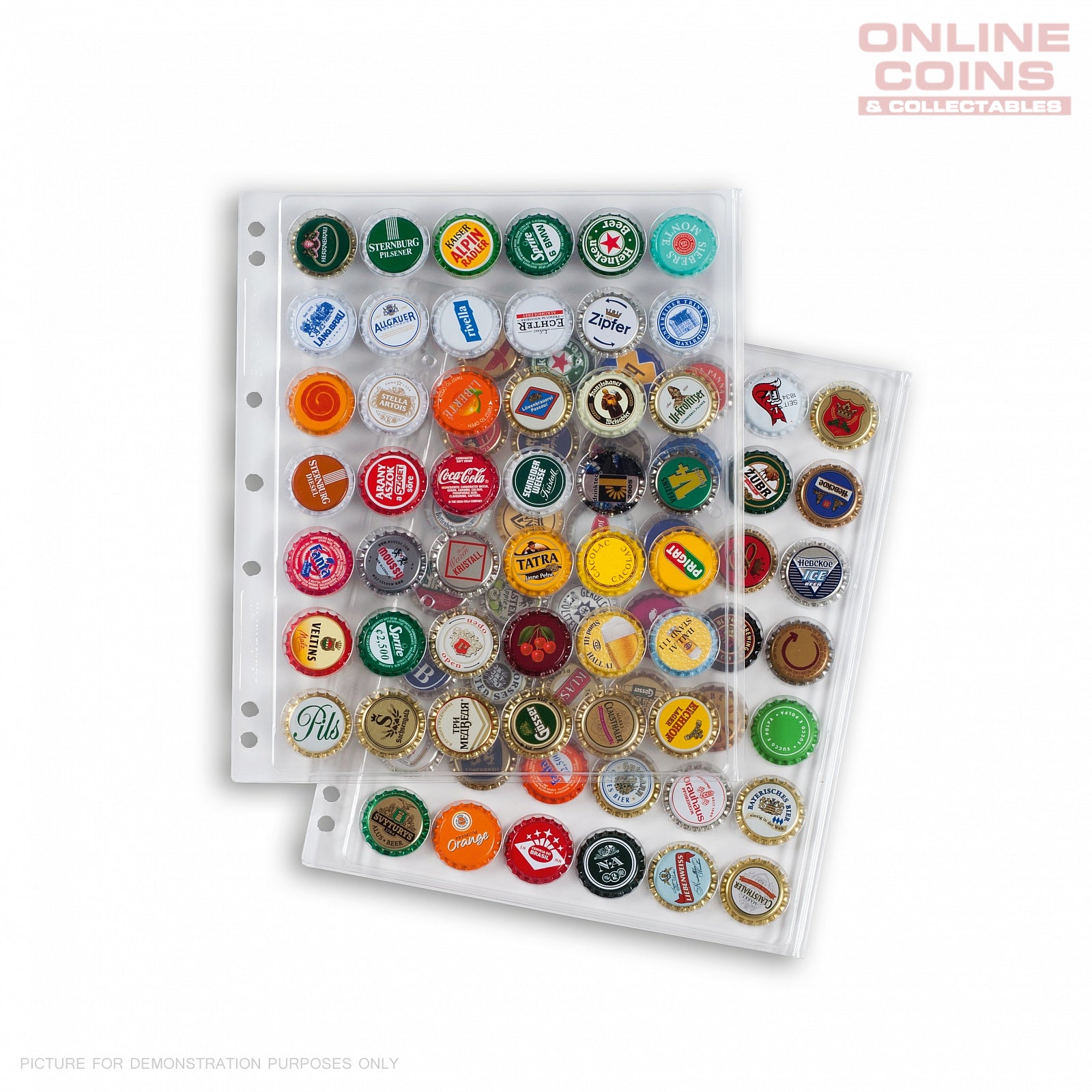 plastic sheets ENCAP, clear pockets for 42 champagne bottletops and  bottlecaps online