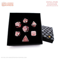 LPG Dice Set - Metal RPG Draco Dark Red/Silver