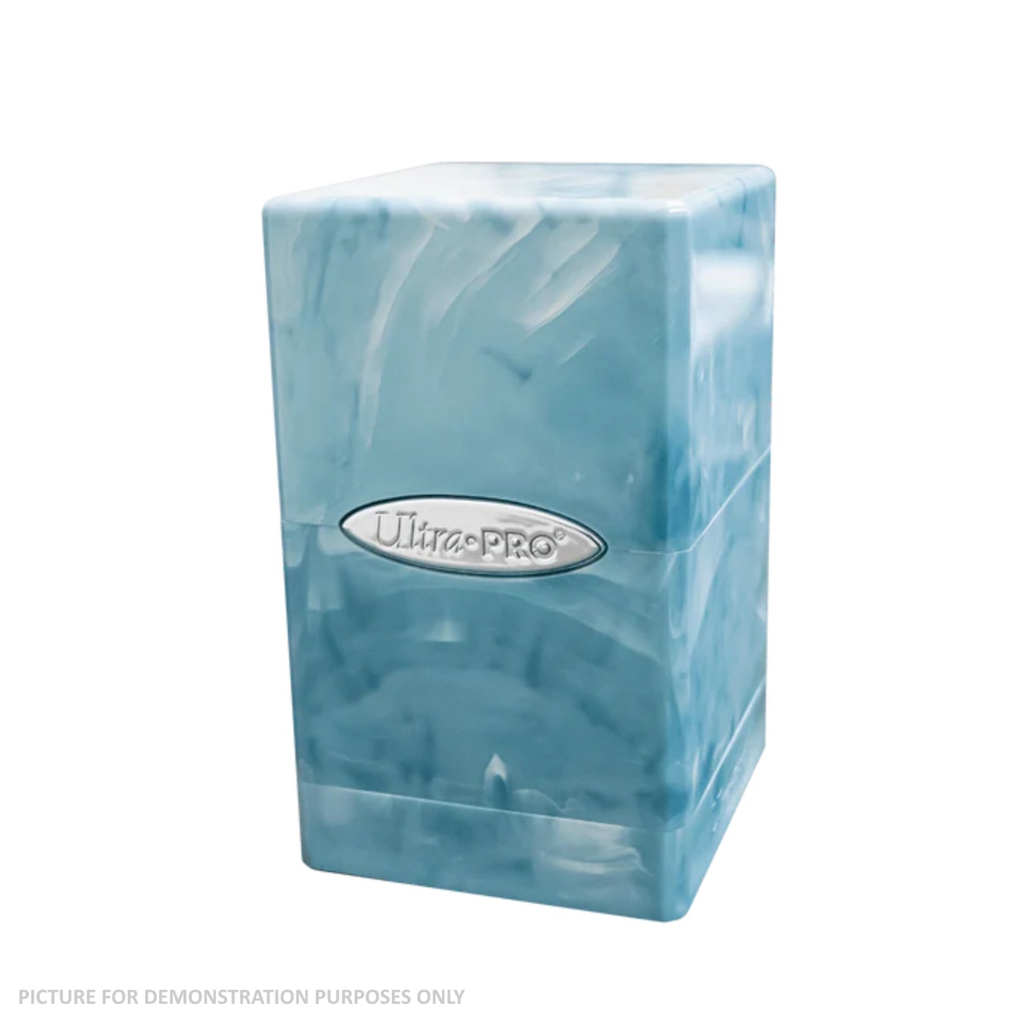 Marble Satin Tower Deck Box - Light Blue/White