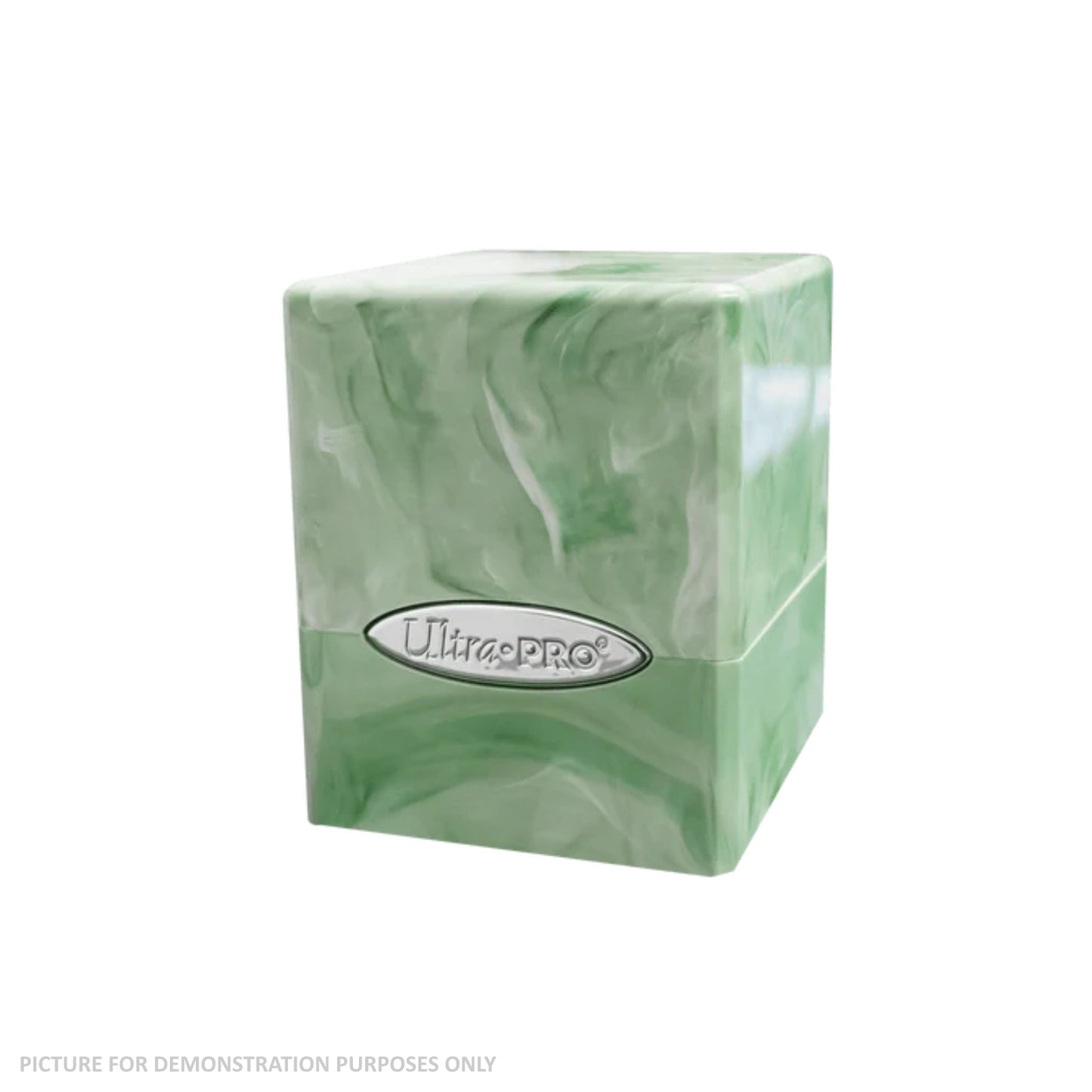 Marble Satin Cube Deck Box - Light Green/White