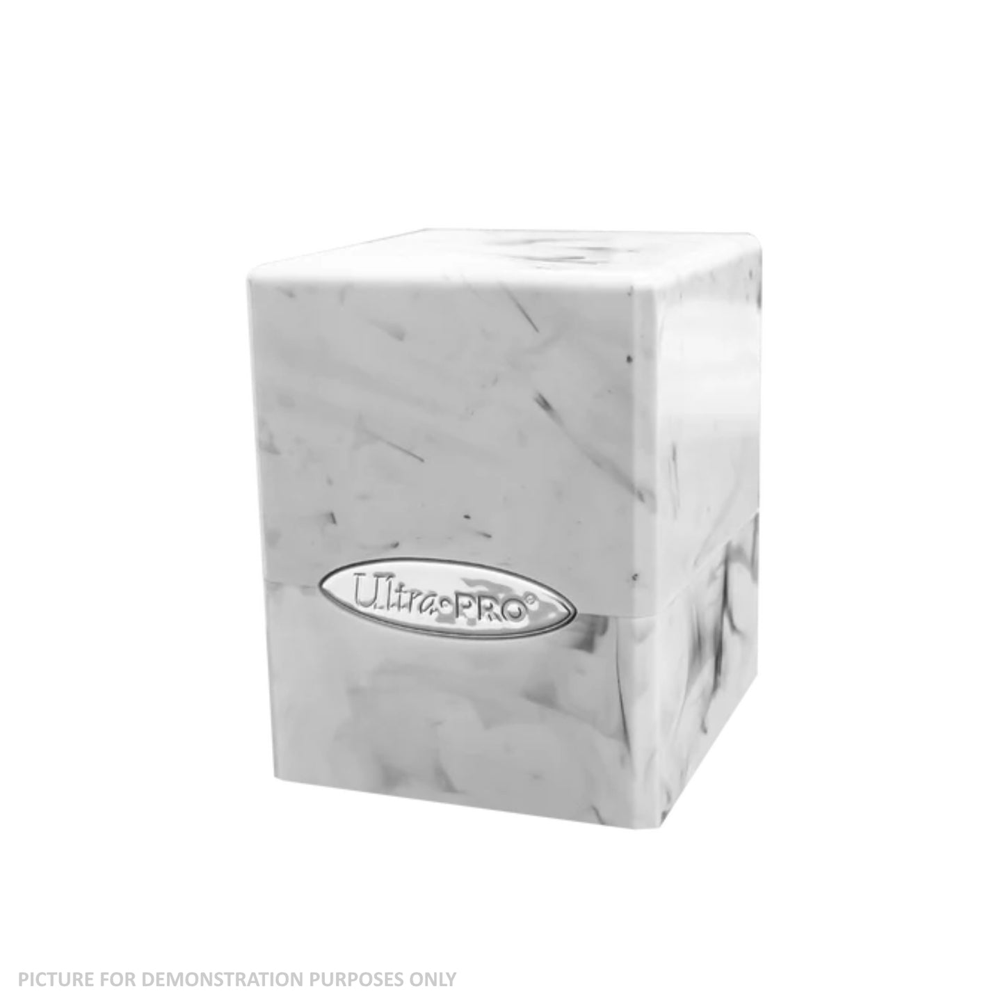 Marble Satin Cube Deck Box - Black/White