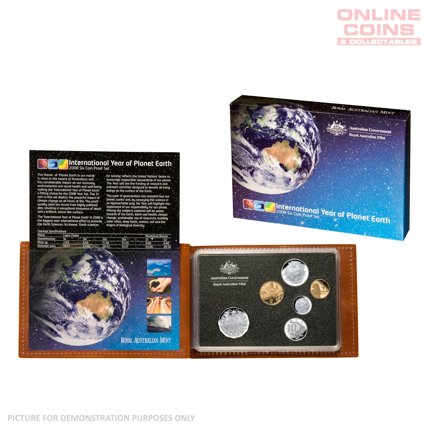 2008 Royal Australian Mint Six Coin PROOF Year Set - International Year of Planet Earth