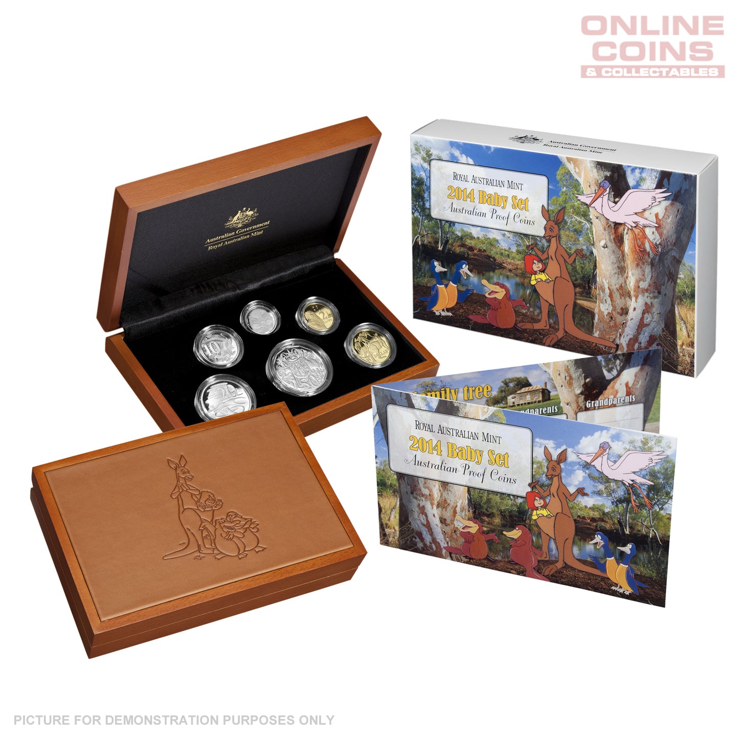 2014 Royal Australian Mint Baby PROOF Coin Set - Dot & The Kangaroo