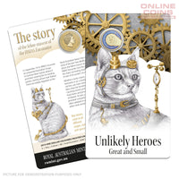 2015 $1 Coloured Frosted Uncirculated Carded Coin - Feline Mascot of the HMAS Encounter