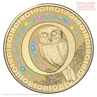 2016 $1 Coloured Alphabet Frosted Coin In Card - O for Owl