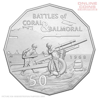 2018 50c Uncirculated Carded Coin - Coral & Balmoral - Battle of the Fire Support Bases