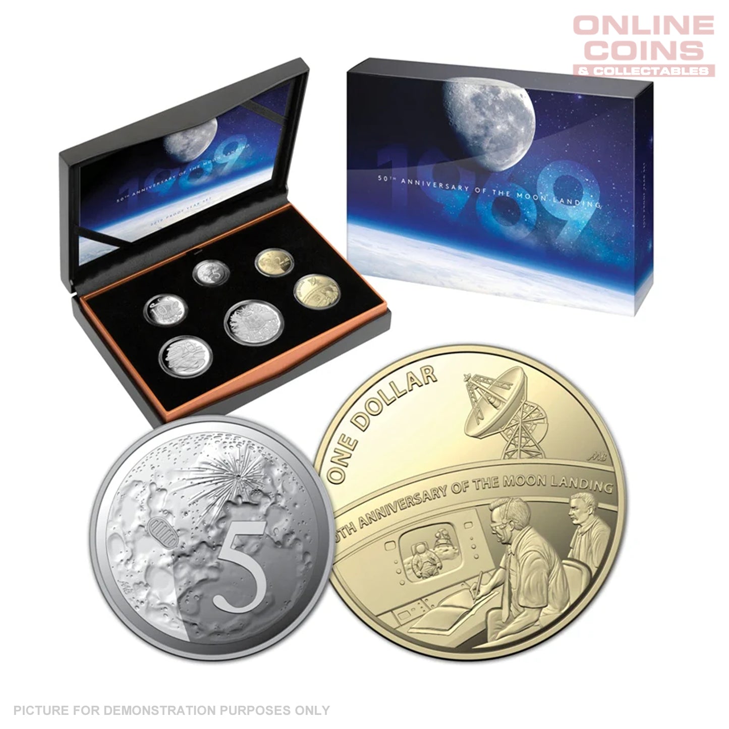 2019 Royal Australian Mint Six Coin PROOF Year Set - 30th Anniversary of the Moon Landing