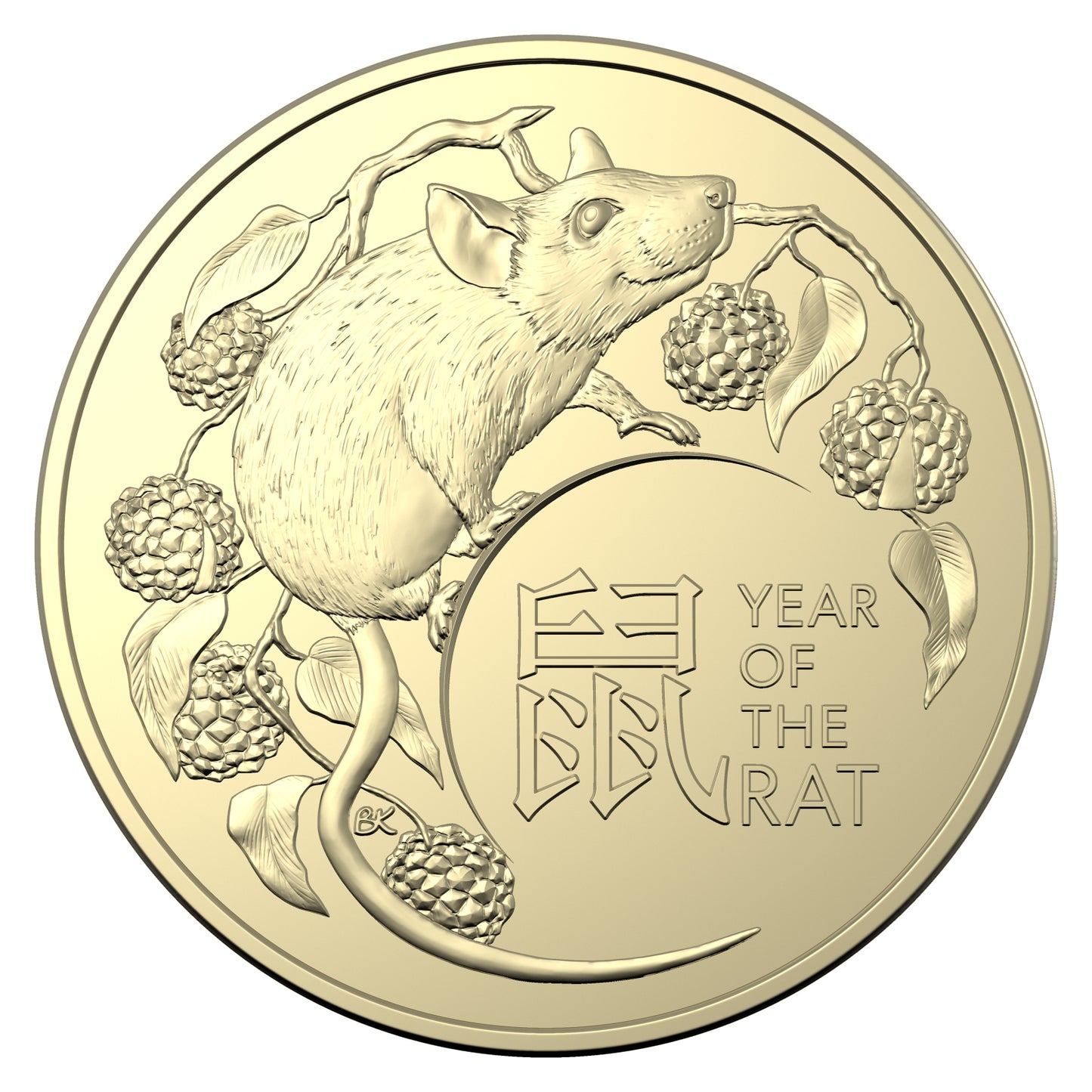 2020 $1 AlBr Uncirculated Carded Coin - Year of the Rat