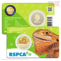 2021 $1 AlBr Coloured Uncirculated Carded Coin - RSPCA Lizard