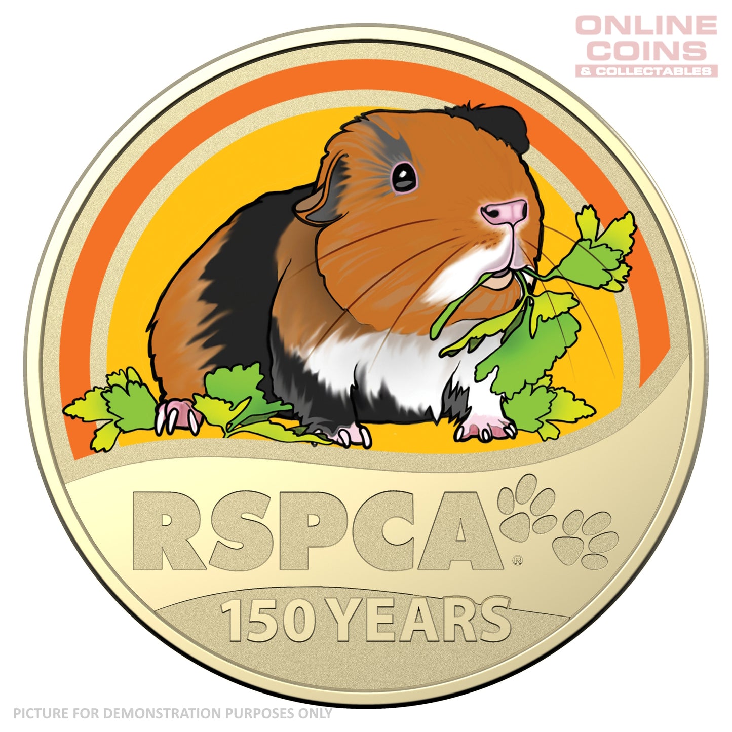 2021 $1 AlBr Coloured Uncirculated Carded Coin - RSPCA Guinea Pig