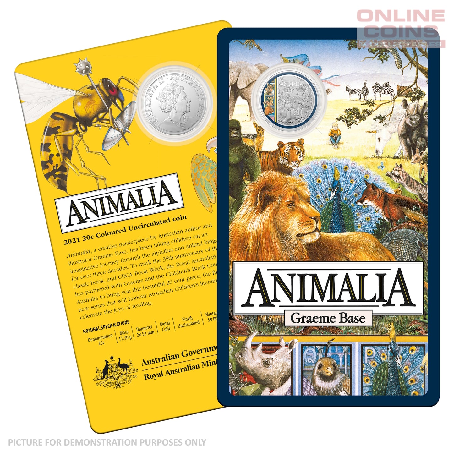 2021 20c CuNi Coloured Uncirculated Carded Coin - 35th Anniversary Of Animalia