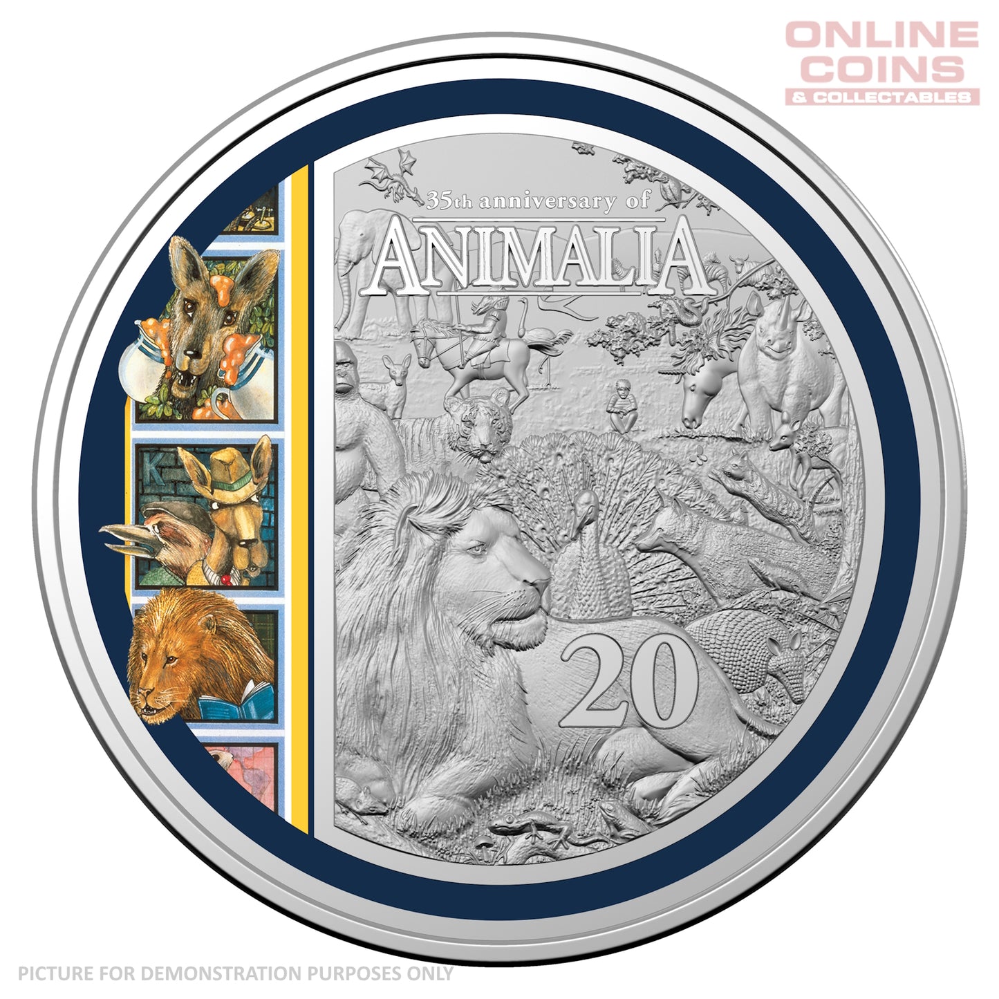 2021 20c CuNi Coloured Uncirculated Carded Coin - 35th Anniversary Of Animalia