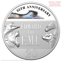 2023 20c CuNi Coloured Uncirculated Carded Coin – 35th anniversary of Edward the Emu