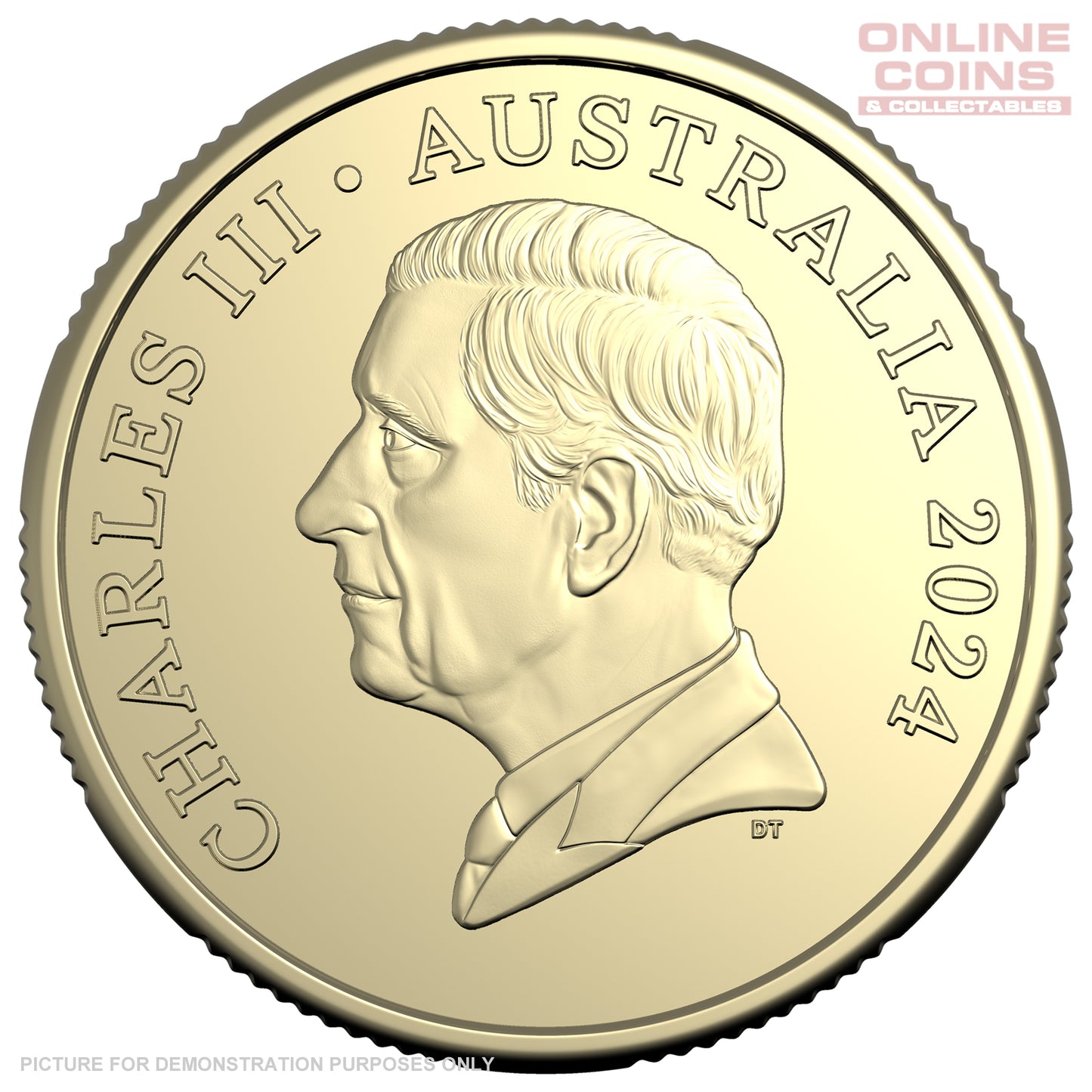 2024 Royal Australian Mint King Charles III Obverse - Uncirculated LOOSE $1 Coin From RAM Set