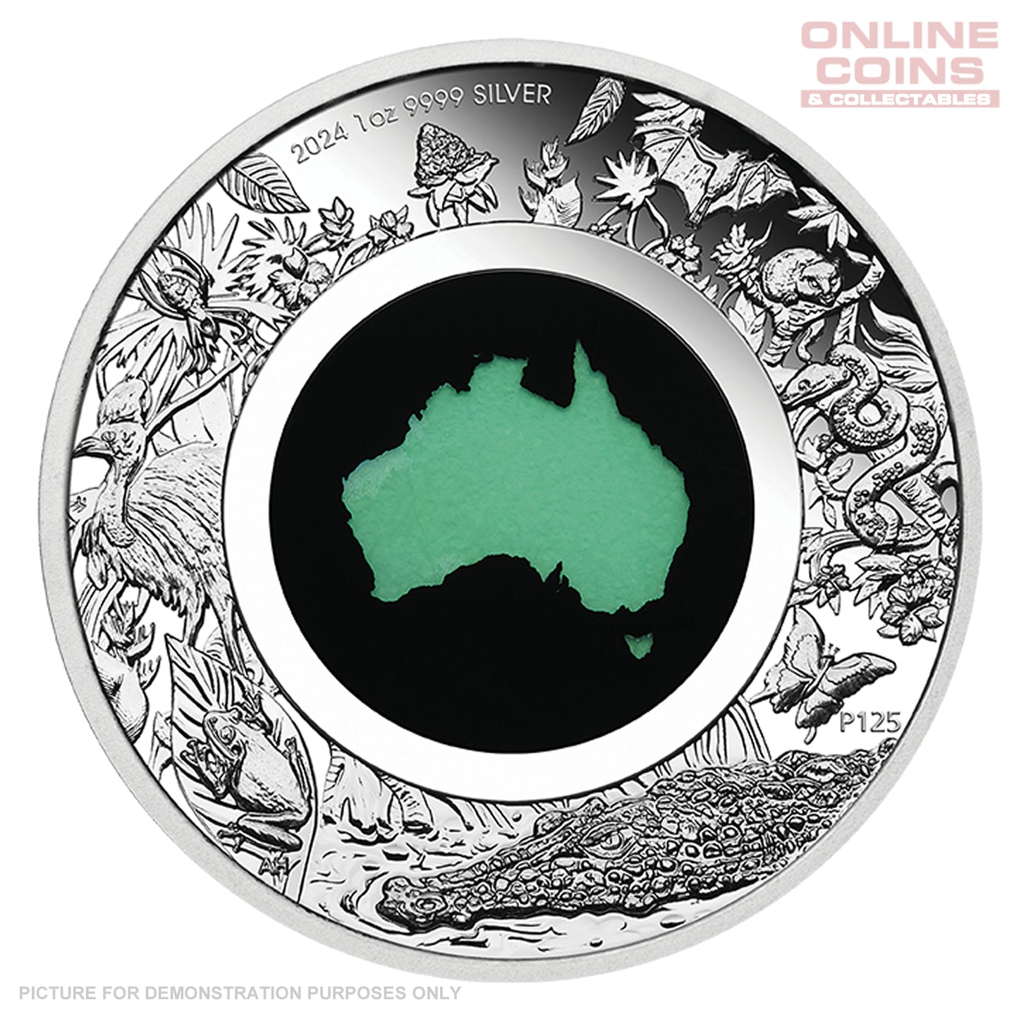 2024 Perth Mint 1oz Silver Proof Chrysoprase Coin - Great Southern Land