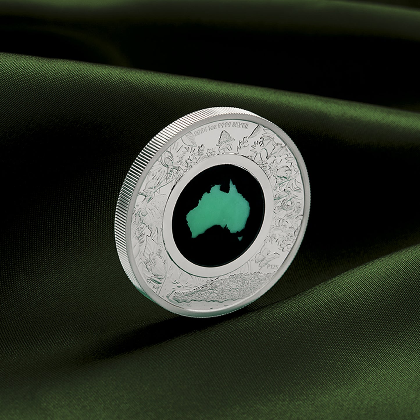 2024 Perth Mint 1oz Silver Proof Chrysoprase Coin - Great Southern Land