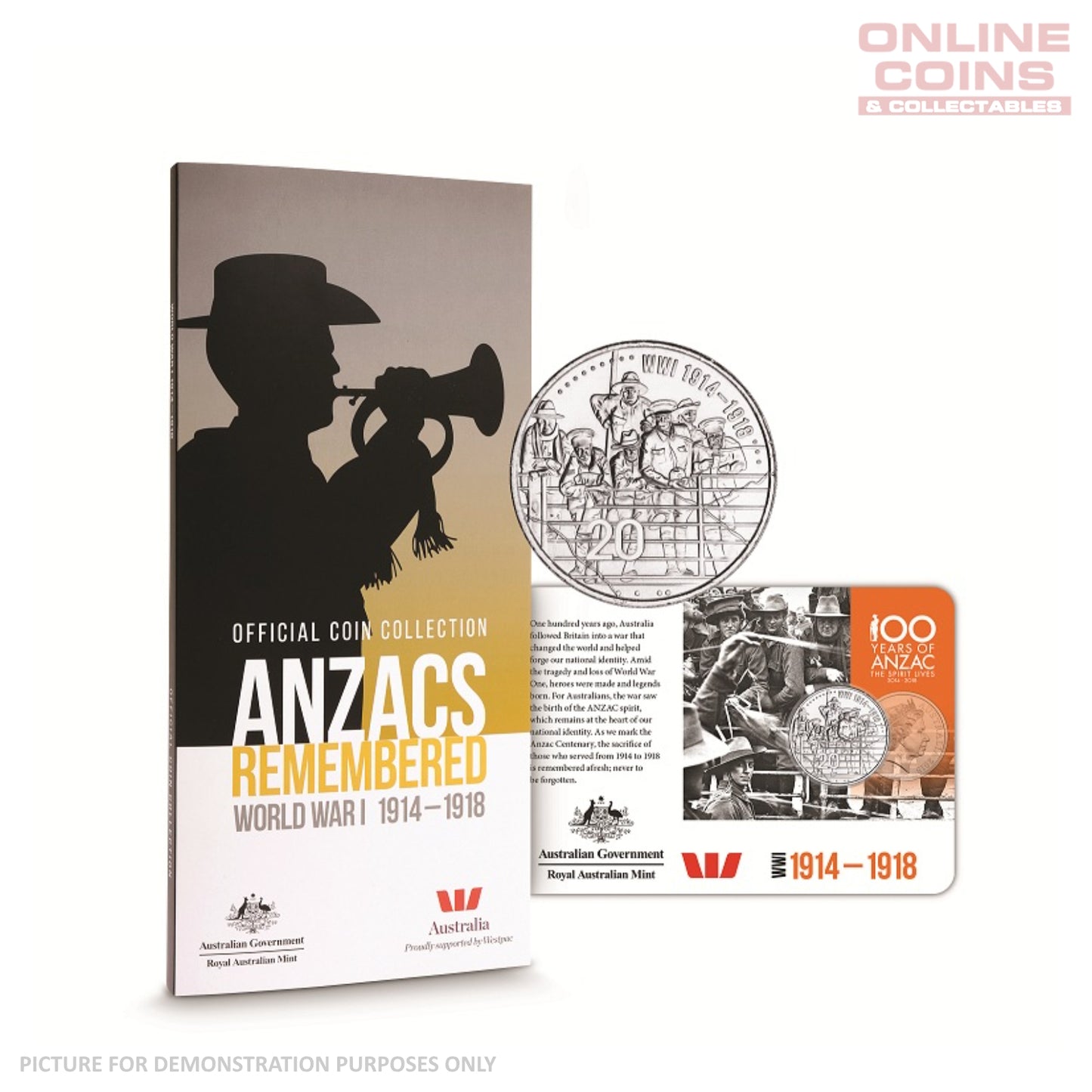 2015 Uncirculated 14 Coin Set Folder - Anzac Collection