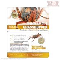 2014 Royal Australian Mint - Bright Bugs -  Leichhardt's Grasshopper - Uncirculated $1 Carded Coin