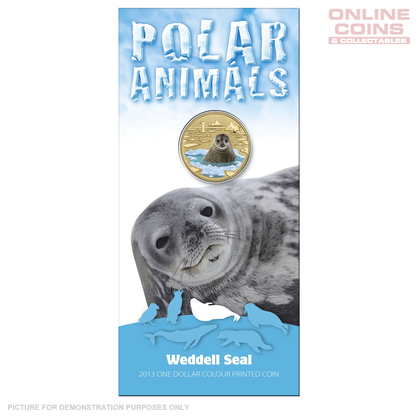 2013 $1 AlBr Uncirculated Carded Coin - Polar Animals Series - Weddell Seal