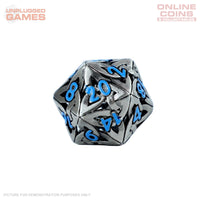 LPG Dice RPG Set Hollow Textures - Stainless and Blue