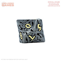 LPG Dice RPG Set Hollow Textures - Black and Gold