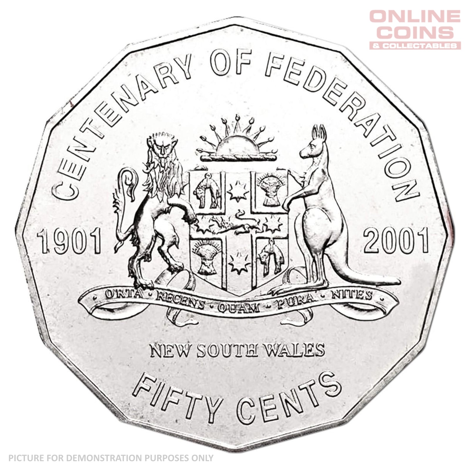 2001 RAM Centenary of Federation 50c Circulating Coin - NEW SOUTH
