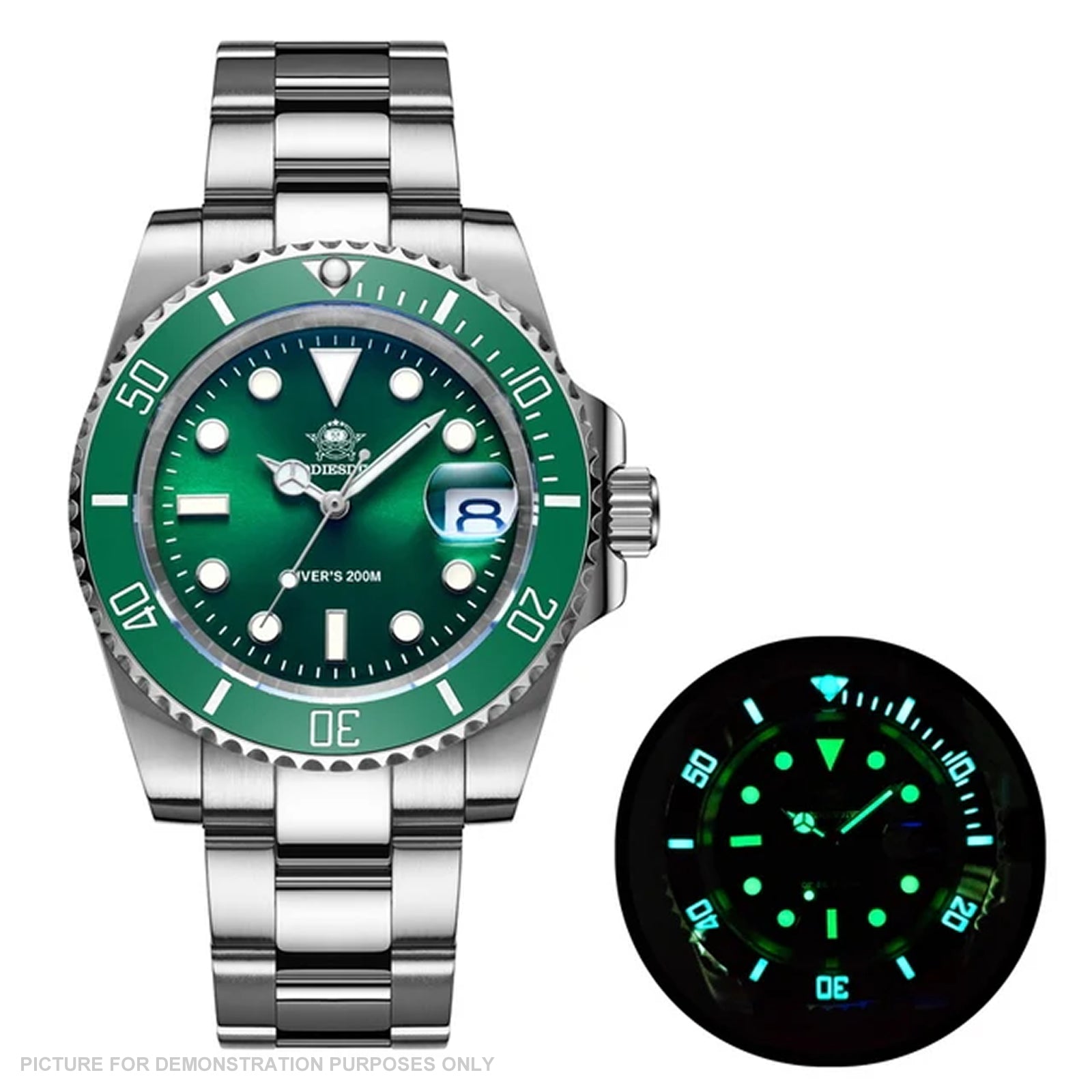 ADDIESDIVE H3-2QZ - 41mm Quartz Diver's 200m - GREEN