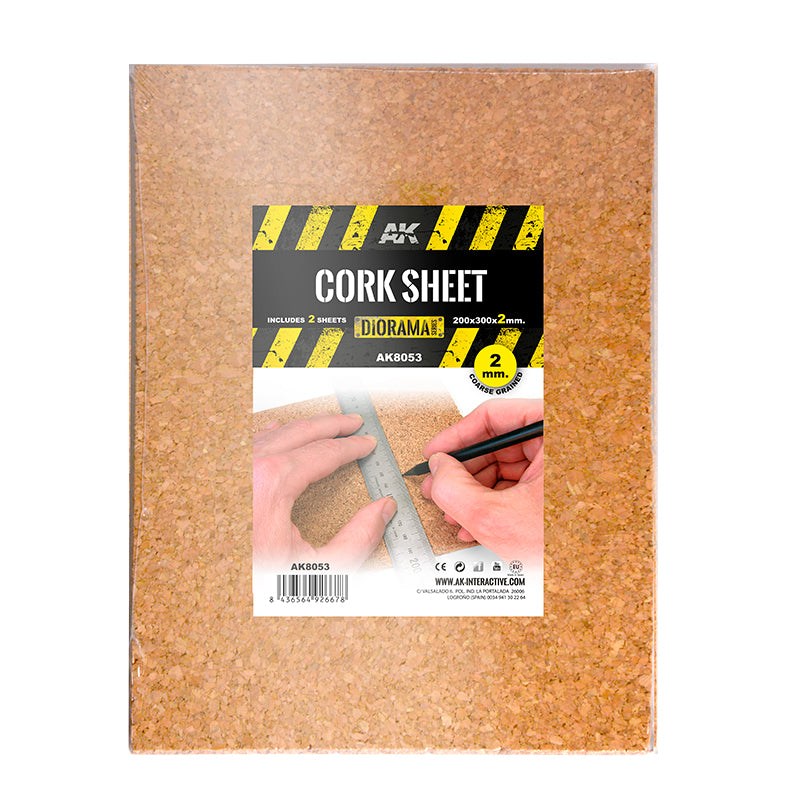 AK Interactive - Building Materials - Cork Sheets Coarse Grained 200x300x2mm