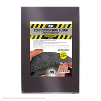 AK Interactive - Construction Foam 6 and 10mm High Density Black Foam 195x295mm Includes 2 Sheets