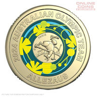 2024 LOOSE Circulated Australian Olympic Team $2 Coloured Coin - ALLEZAUS