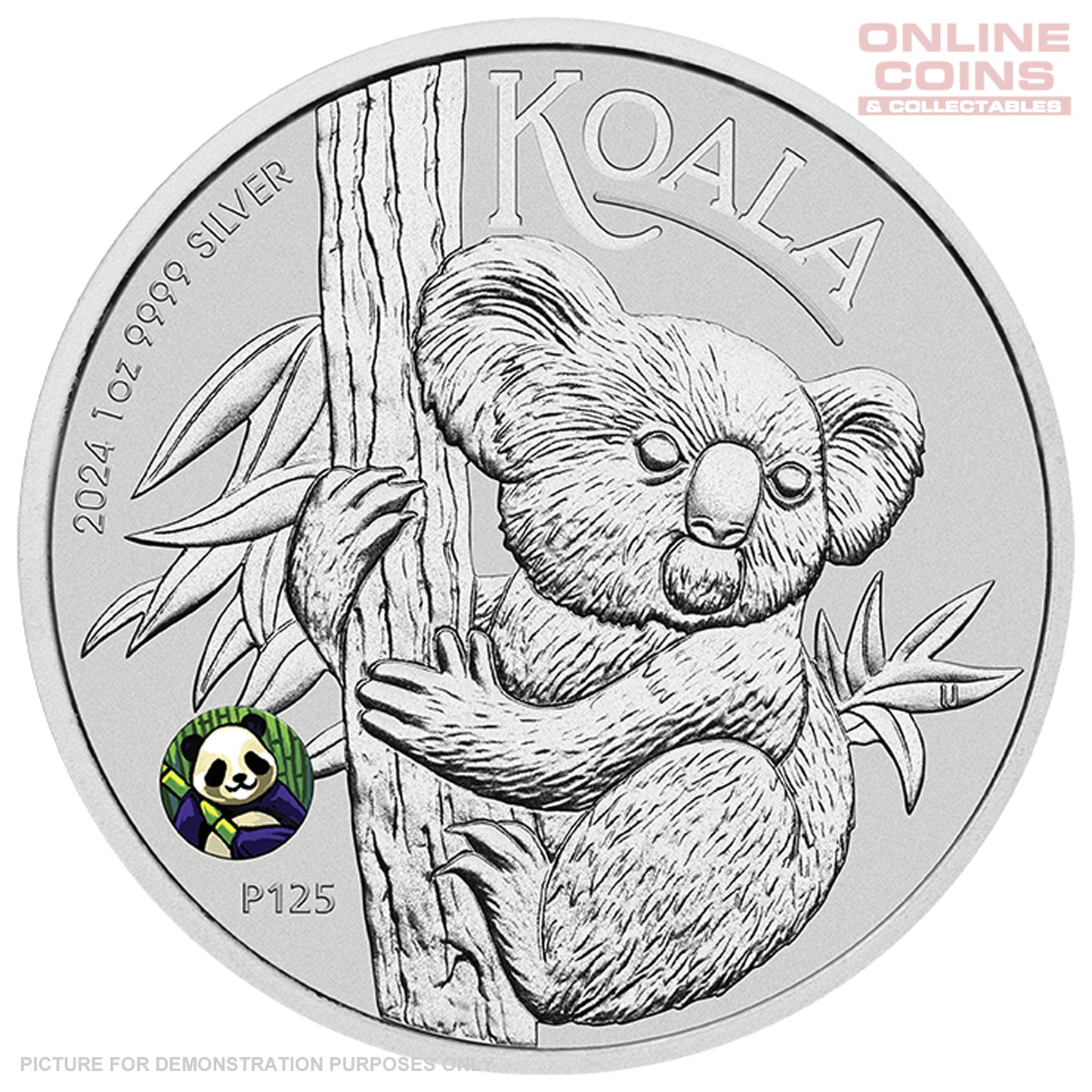 2024 Perth Mint Australian Koala 1oz Silver Coin with Coloured Panda Privy - Bejing International Coin Expo