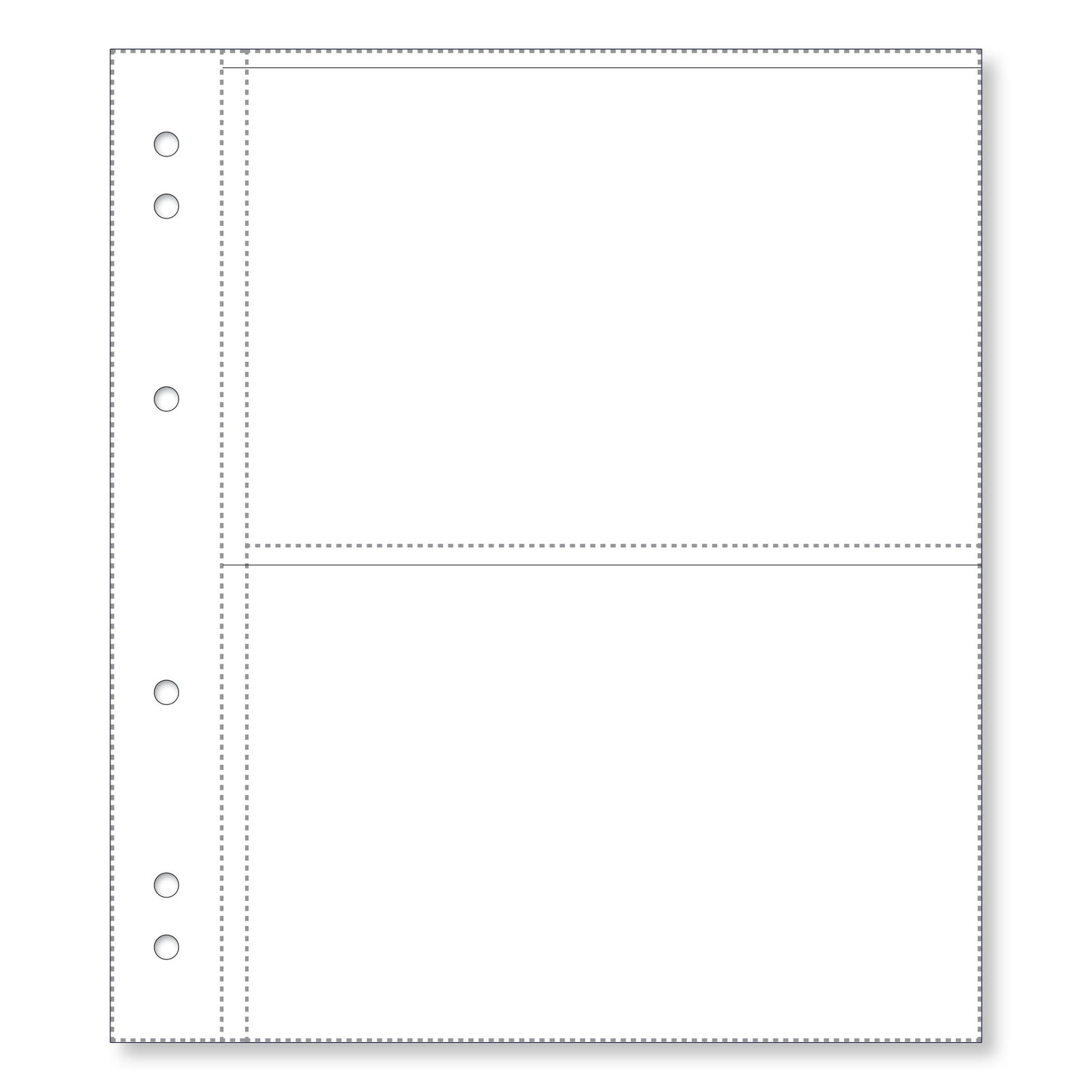 Renniks Banknote Album Plastic Refill Pages - 2 Pockets - Pack of 10