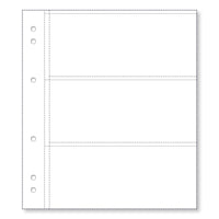 Renniks Banknote Album Plastic Refill Pages - 3 Pockets - Pack of 10