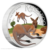 2025 Perth Mint Australian Kangaroo 1oz Silver Proof Coloured High Relief Coin