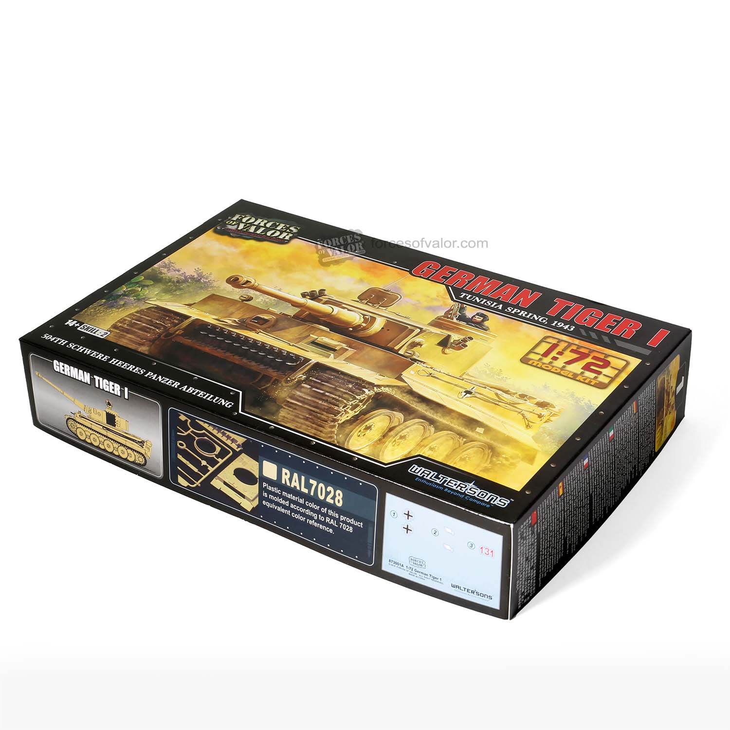 Forces of Valor Model Kit - 1:72 German Tiger I Tank - Tunisia Spring 1943