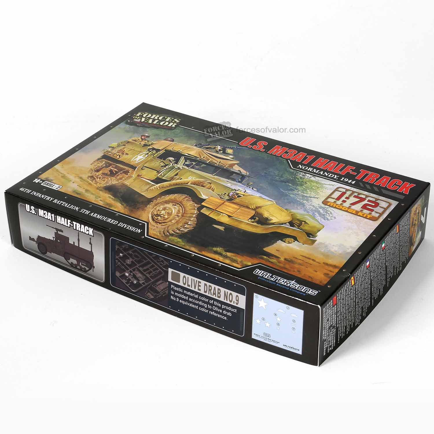 Forces of Valor Model Kit - 1:72 U.S. M3A1 Half-track - Normandy, 1944