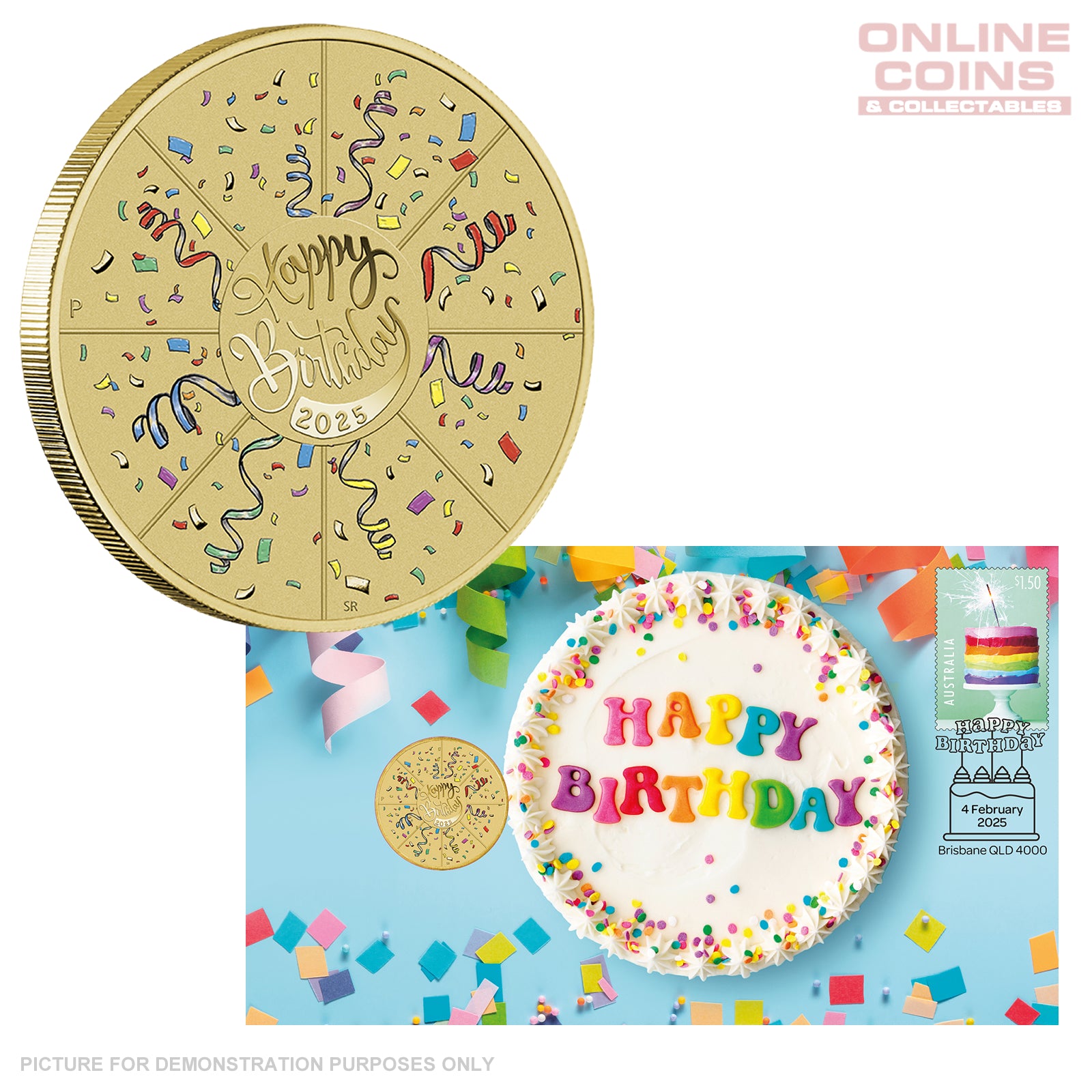 2025 Perth Mint - Happy Birthday - Stamp and Coin Cover