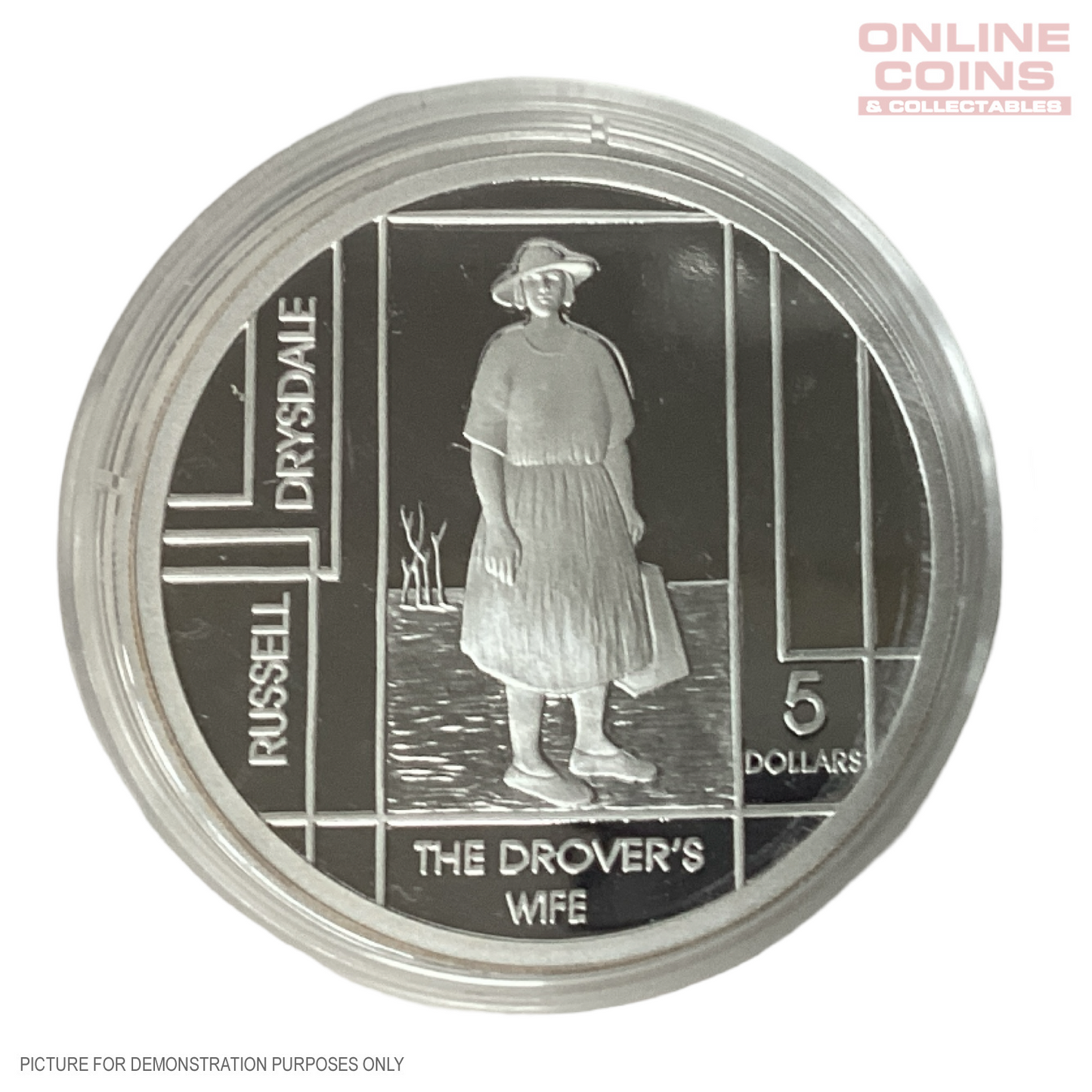 2006 Royal Australian Mint 1oz $5 Silver Coin - The Drovers Wife Russell Drysdale