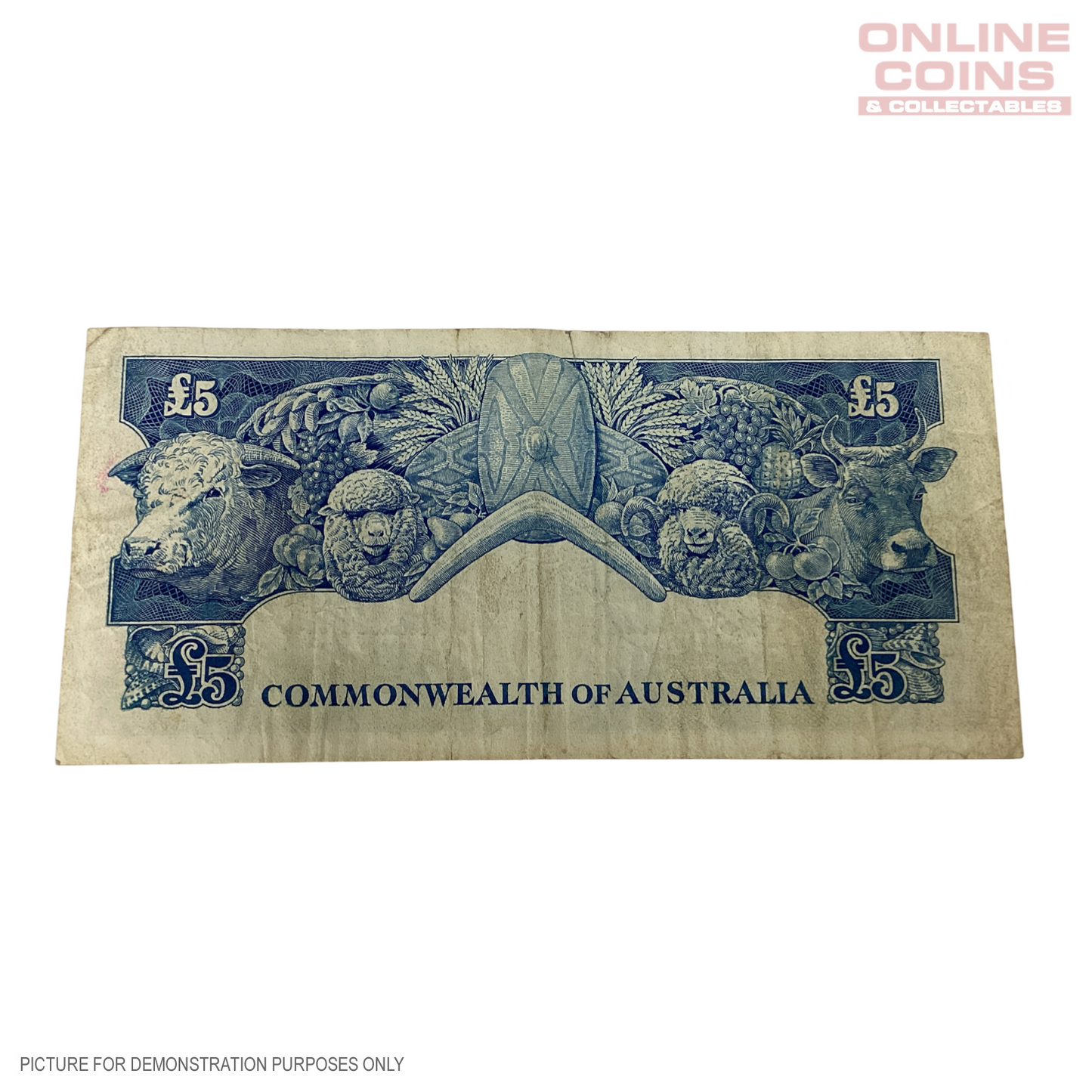 1954 HC Coombs/Ronald Wilson Mid-Range Prefix Commonwealth Bank (Poor Cut) Note