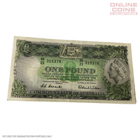 1953 HC Coombs/ Ronald Wilson Mid-Range Prefix Commonwealth Bank One Pound (Fine Condition) Note