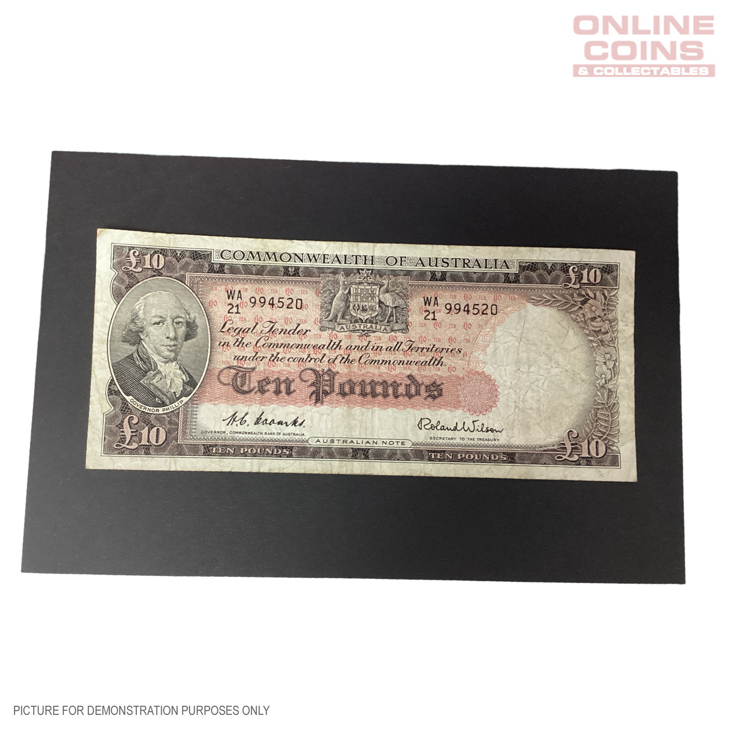 1954 HC Coombs/Roland Wilson Mid-Range Prefix Commonwealth Bank Ten Pound (Fine Condition) Note