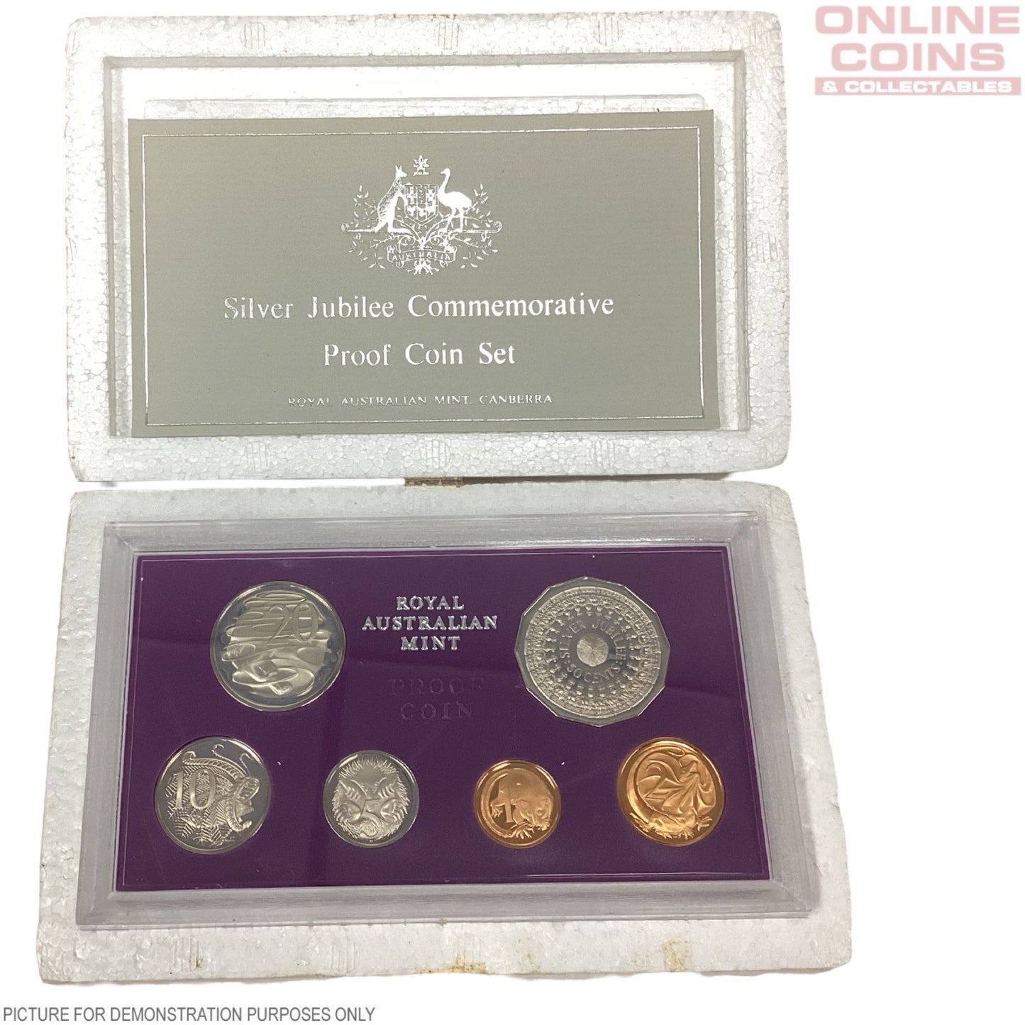 1977 Royal Australian Mint Six Coin PROOF Year Set - Queen Elizabeth II Silver Jubilee