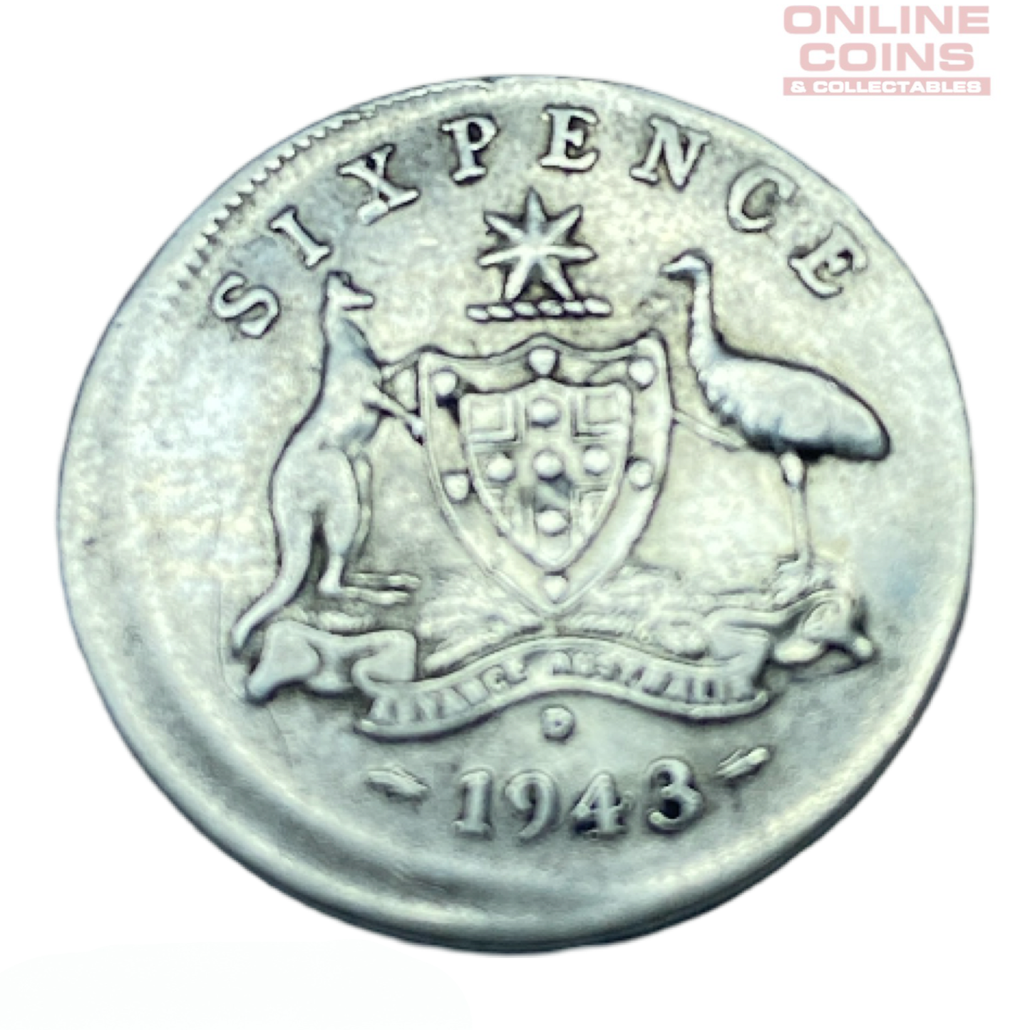 1943 Australian Sixpence - Mistrike Error