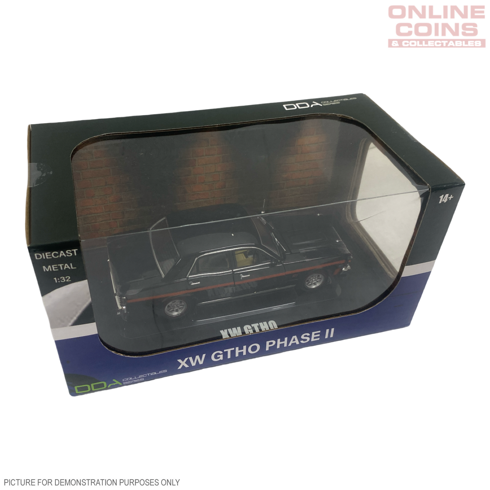 DDA Collectibles Series - 1:32 Black with Orange Stripes XW GTHO Phase II Falcon