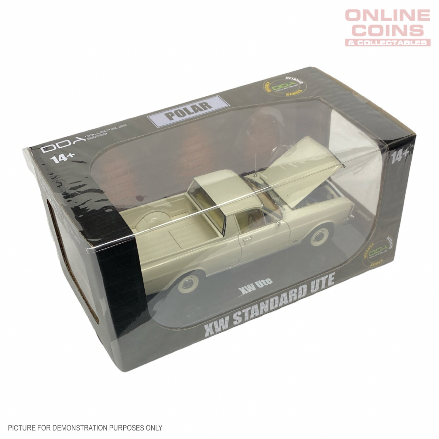 DDA Collectibles Series - 1:24 White 1969 XW Ford Falcon Ute 6 Cylinder Fully Detailed Opening Doors & Tailgate