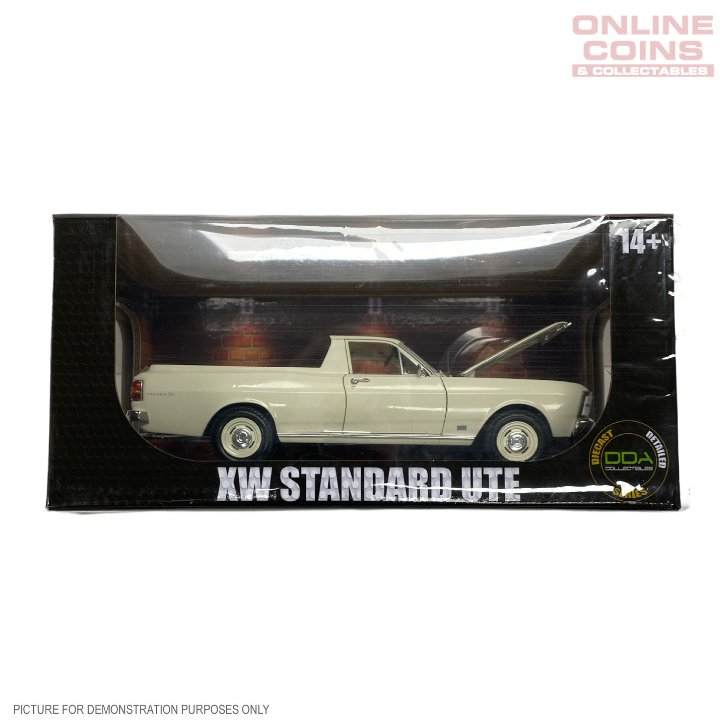 DDA Collectibles Series - 1:24 White 1969 XW Ford Falcon Ute 6 Cylinder Fully Detailed Opening Doors & Tailgate