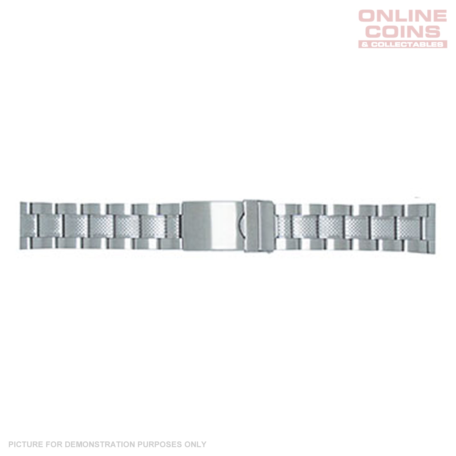 Gents 18mm Stainless Steel Sports Watch Band - Silver