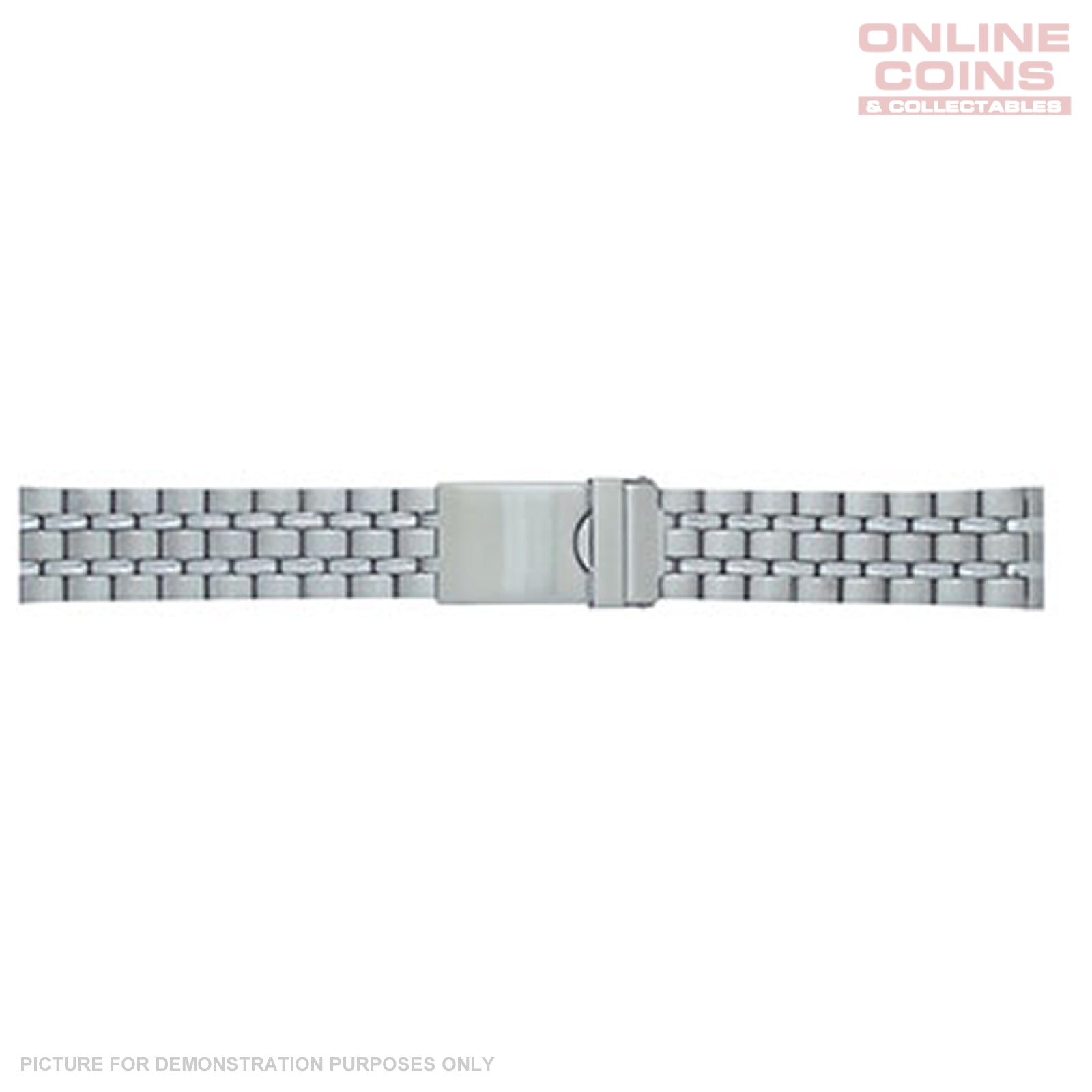 Gents 22mm Stainless Steel Watch Strap with Safety Clasp