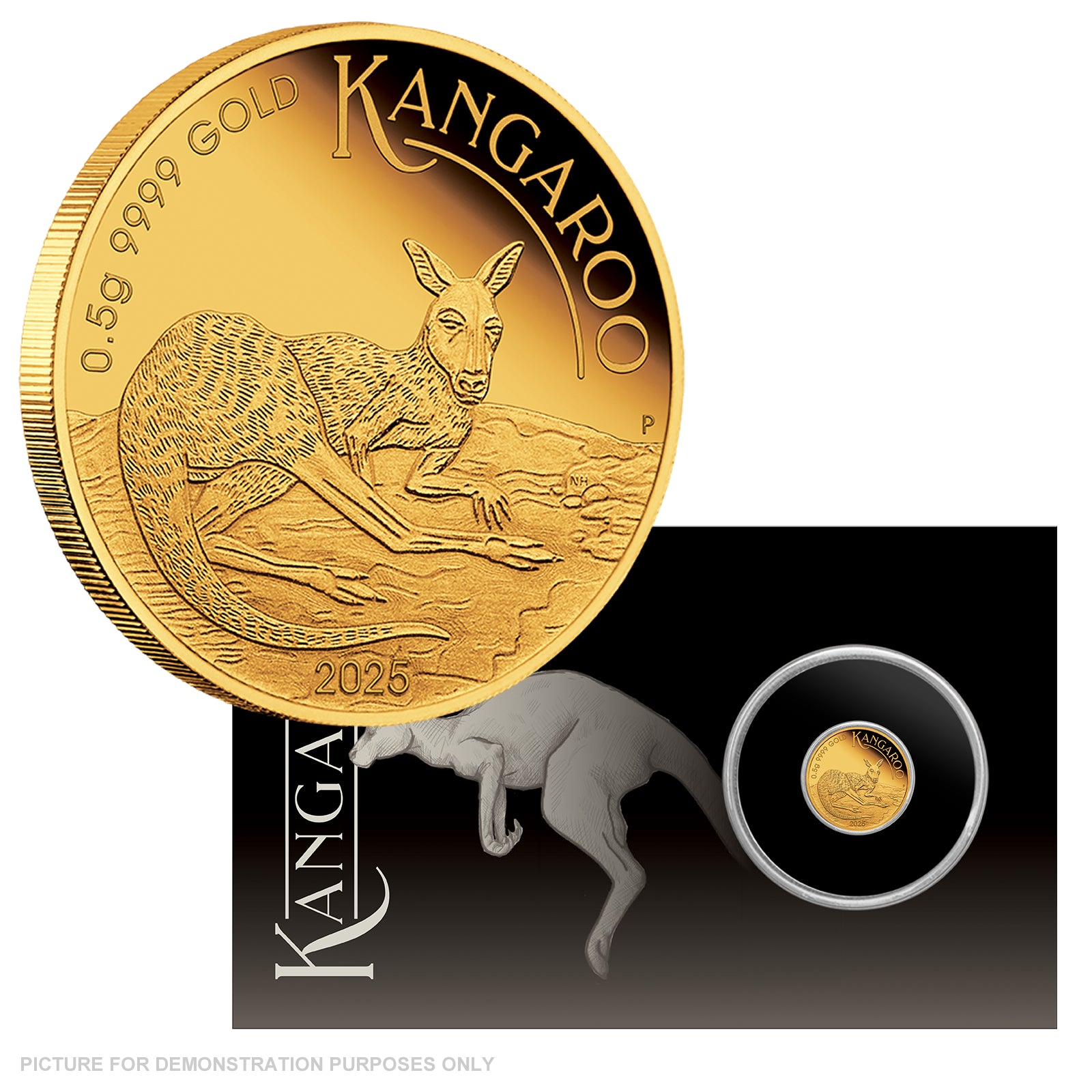 2025 Perth Mint - Mini Roo 0.5g Gold Proof Coin in Card