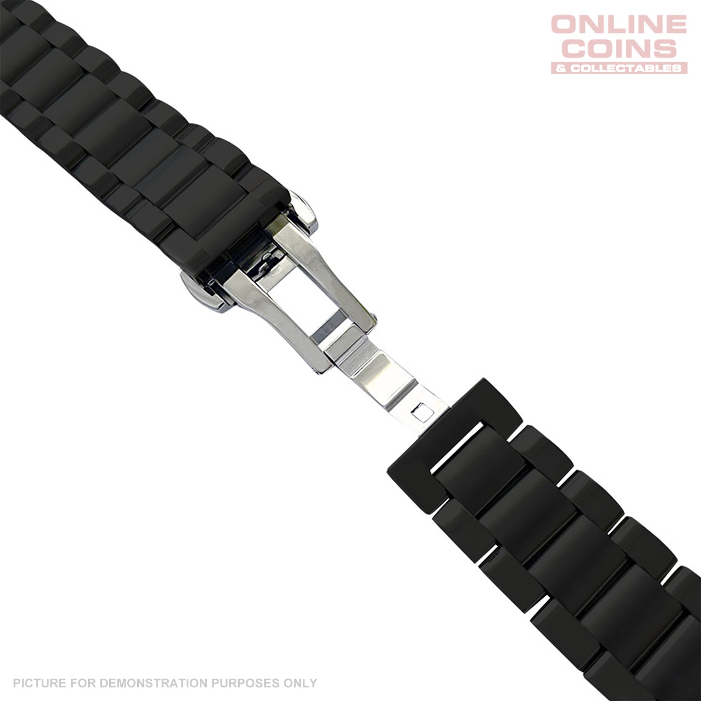 Universal 22mm Stainless Steel Watch Bracelet - Black